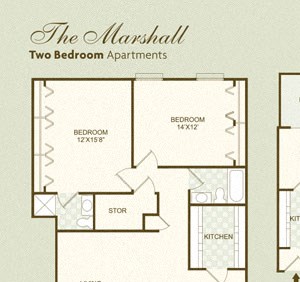 The Marshall FloorPlan The Marshall FloorPlan at Governor Square Apartments, Carmel, Indiana